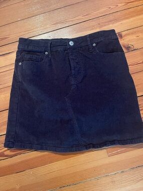 Old Navy dark navy Corduroy high-rise secret-slim pockets skirt